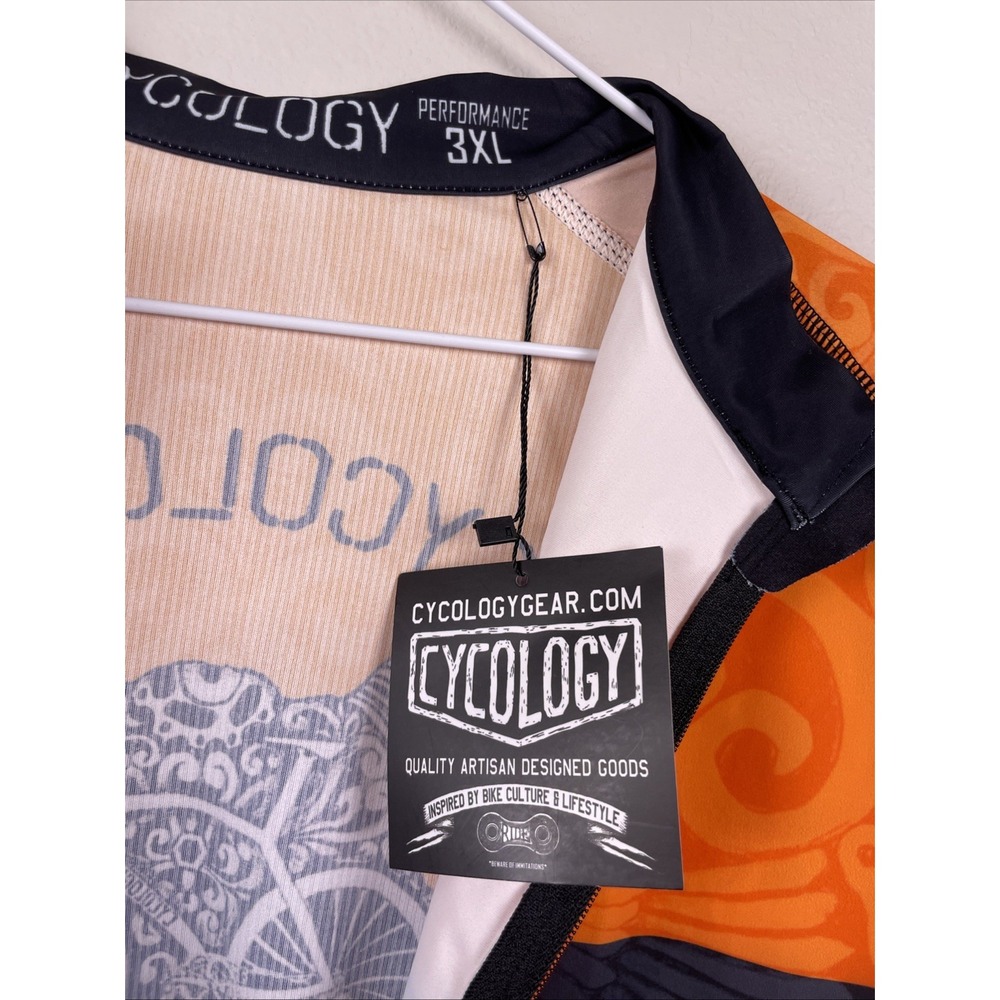 Cycology Life Behind Bars Mens Cycling Jersey 3XL Orange Short Sleeve JERS212_M - Picture 5 of 7